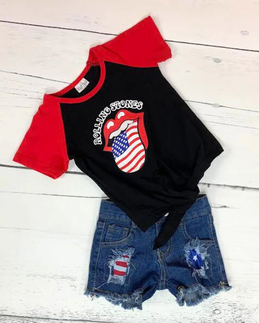 Rolling Stones Denim Short Set