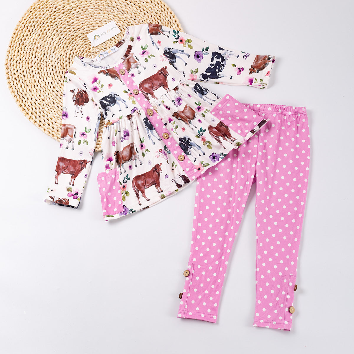 Playful Cow Pals Pant Set