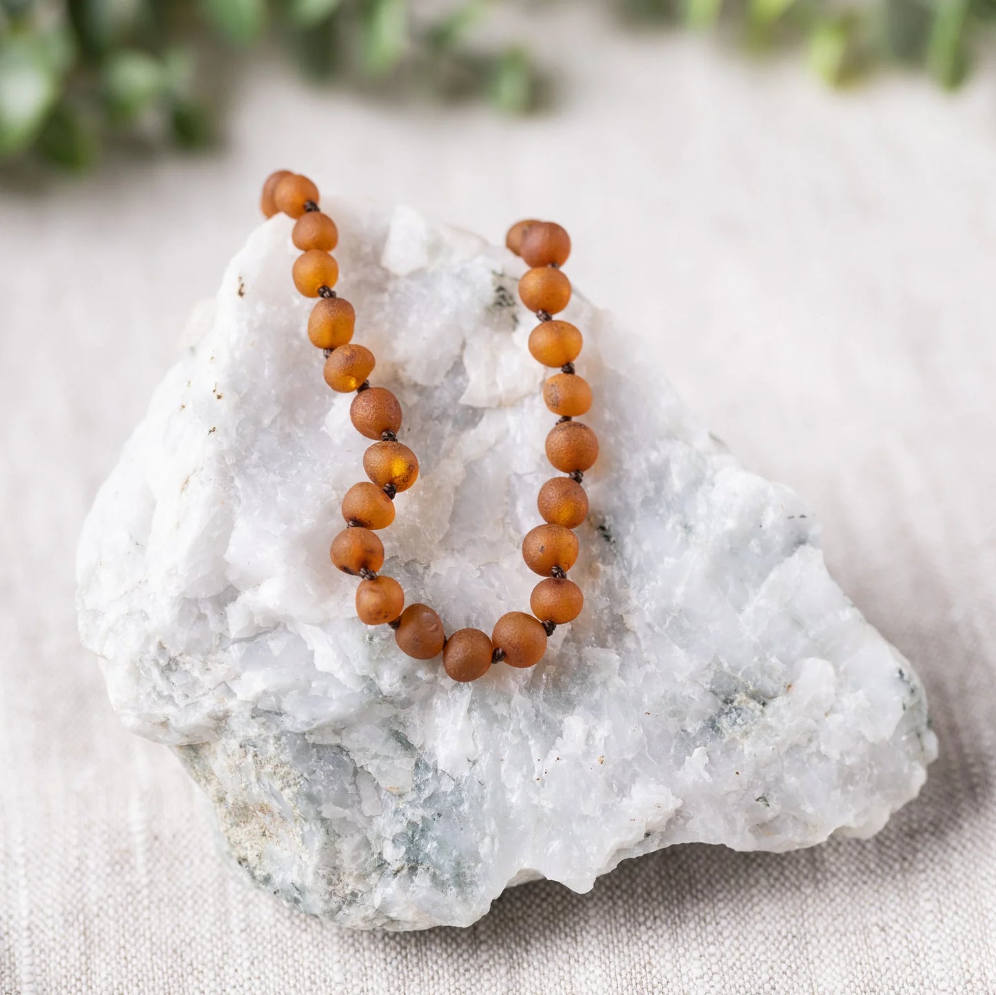 Baltic Amber Necklace, Raw Cognac Gemstone Necklace