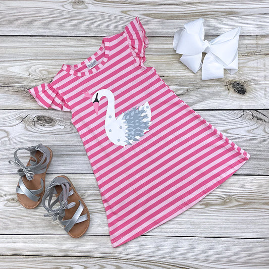 Swan Princess Striped Dress